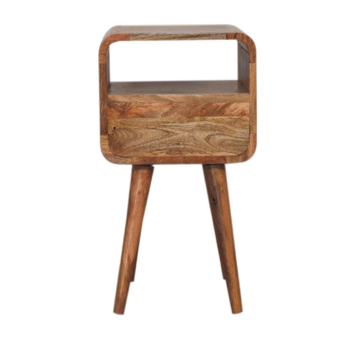 NACHTTISCH mit offenem Fach, 1 Schublade, 1 Offenes Fach, Beige - Messingfarben/Braun, Holz/Metall (30/55/30cm) - Artisan Furniture