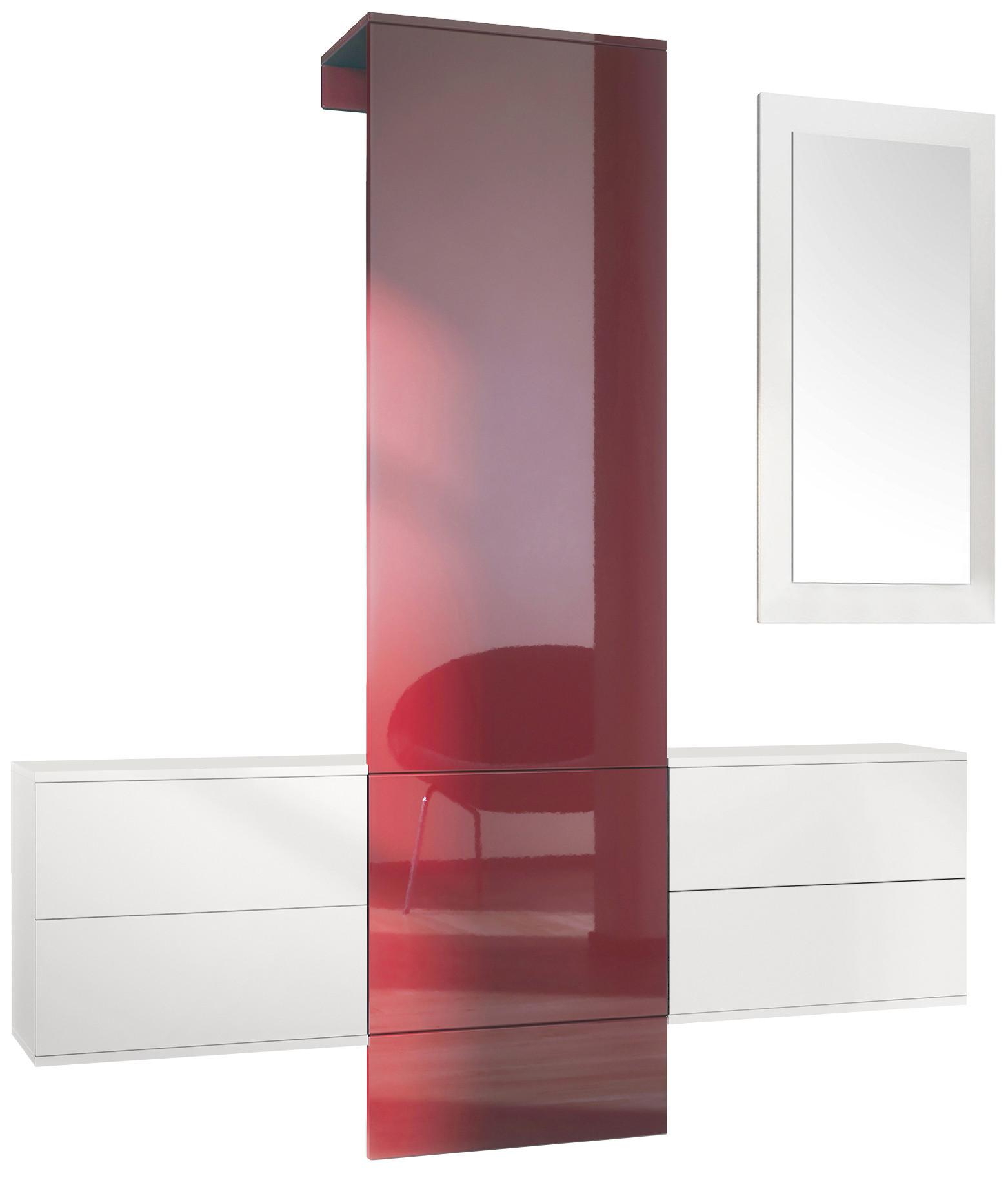 GARDEROBE Carlton Paneel in Bordeaux Hochglanz - Bordeaux, Holzwerkstoff (157/193/35cm) - Vladon