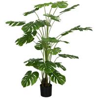 KÜNSTLICHE Pflanzen, Kunst Monstera Deliciosa, 180 cm Kunstpflanze mit Topf - Grün, Kunststoff (180cm) - HOMCOM