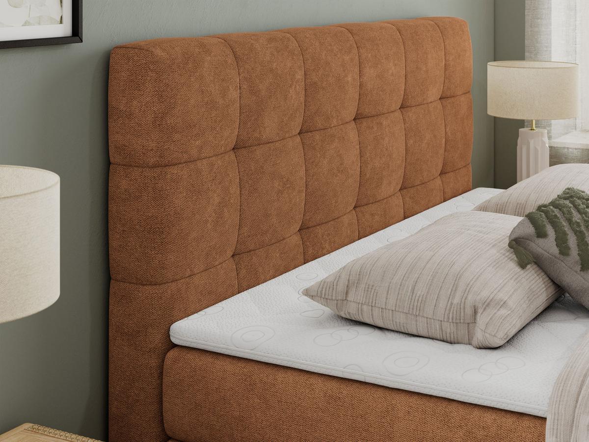 BOXSPRINGBETT LUKA KING 180/200 Orange Struktur - H3 - Orange, Holz/Textil (180/200cm) - MKS