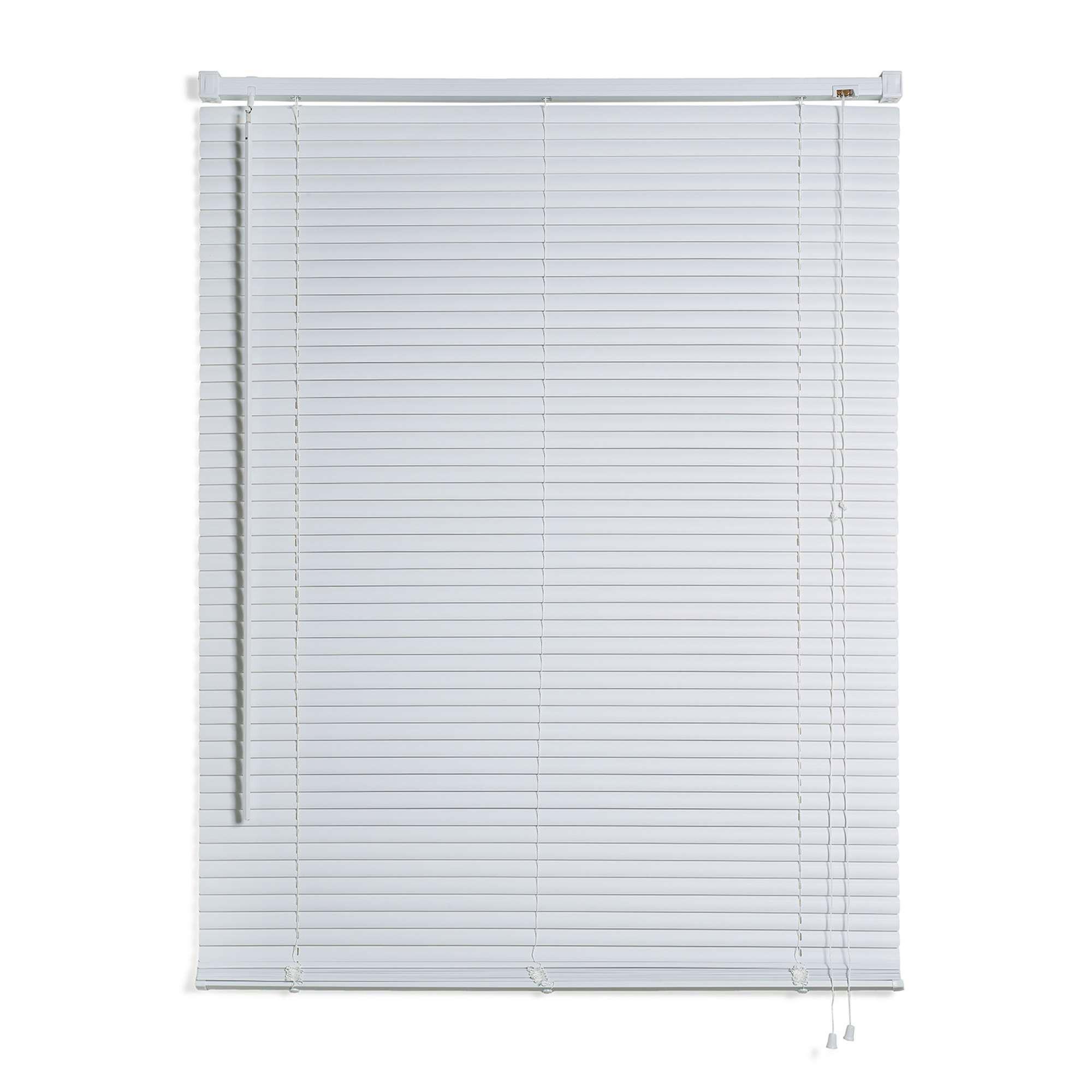 JALOUSIEN vinyl venetianische mit weißer Zugschnur 90x160 - Weiß, Kunststoff (90cm) - STORESDECO