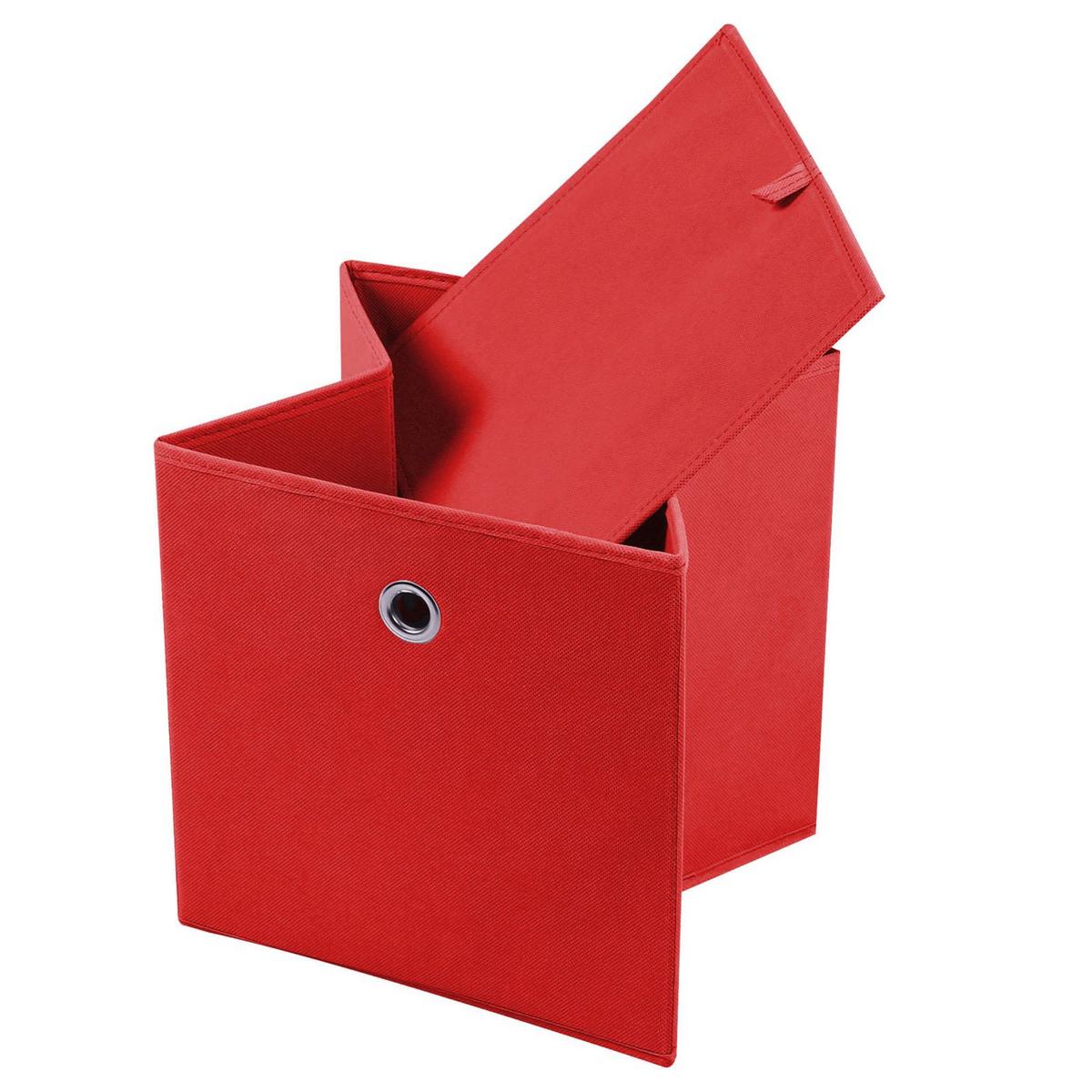 FALTBOX ELA 2er-Set rot - Rot, Textil (27/27/27cm) - IDIMEX