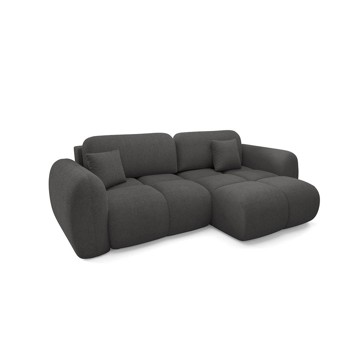 ECKSOFA Livio 3 Sitzplätze Dunkelgrau - Grau, Holz (270/165cm) - Petits-meubles