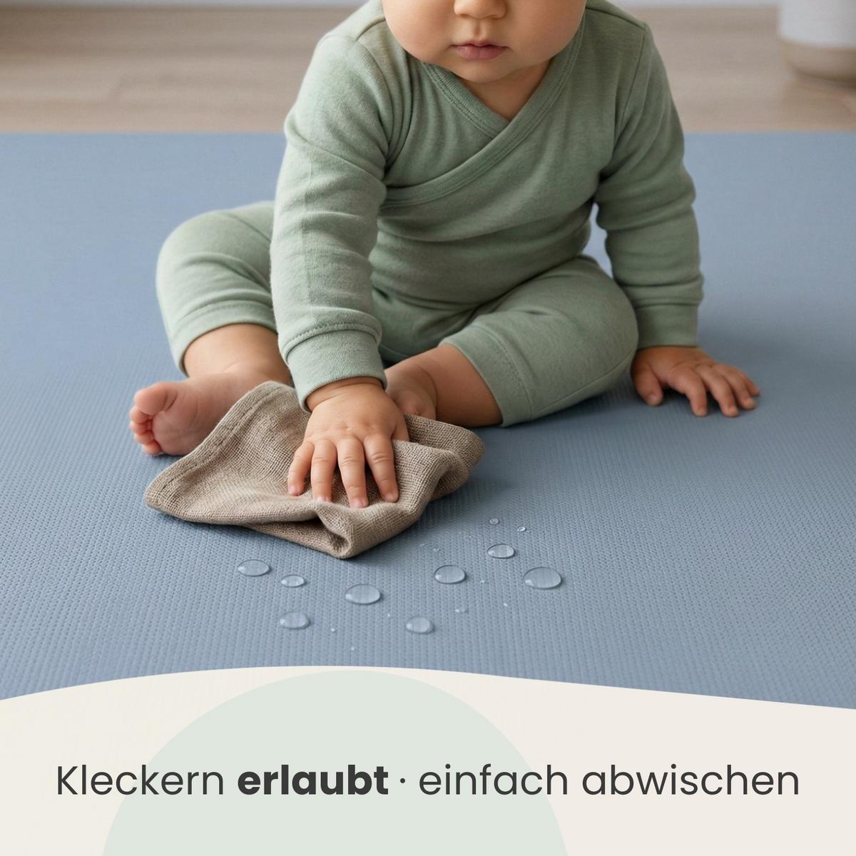 SPIELMATTE mit Rand - 90/90/1 cm Puzzlematte Blau - Blau, Kunststoff (30/30cm) - Littletom