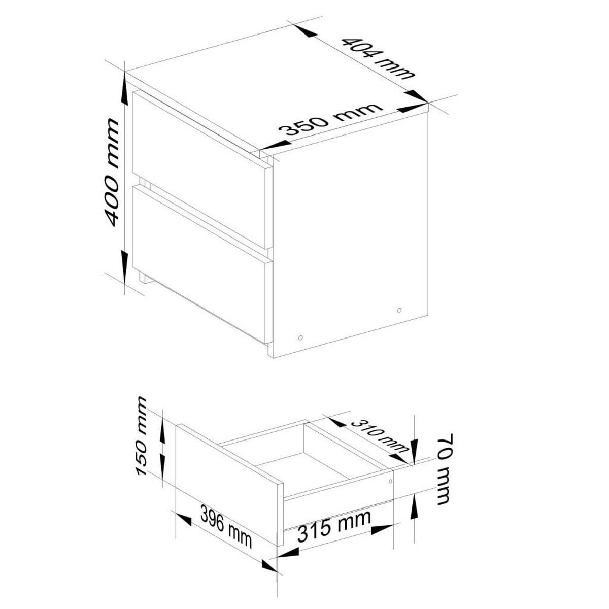 NACHTTISCH Eiche Craft 40/40/35 - Eiche San Remo, Holzwerkstoff (40/40/35cm) - RAUMHIRSCH FURNITURE