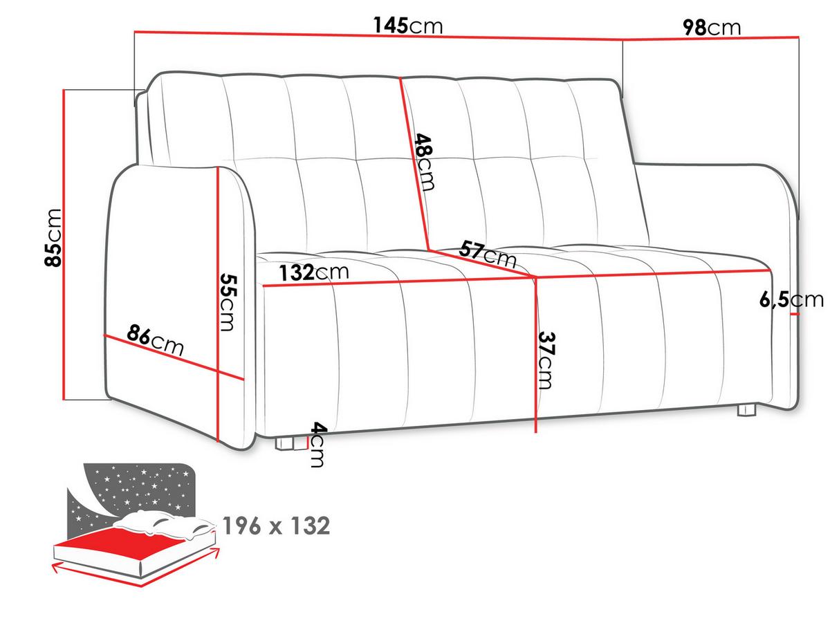 SCHLAFSOFA Viva Grand III - Schwarz/Braun, Holz/Kunststoff (145/85/95cm) - MIRJAN24