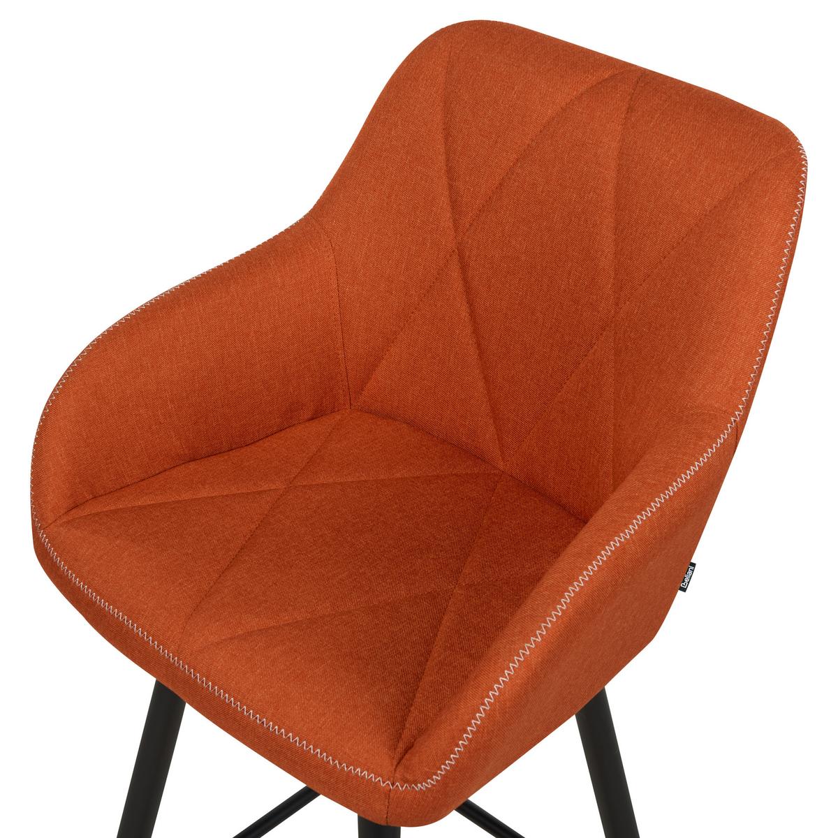 BARSTUHL 2er-Set Polsterbezug Orange Darien - Orange, Textil/Metall (47/104/47cm) - Beliani