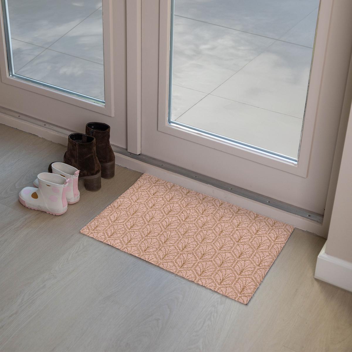 FUSSMATTE Lachsrosa - Muster - Geometrisch Schmutzfangmatte 60x40 cm - Altrosa, Kunststoff (60/0.4cm) - MuchoWow