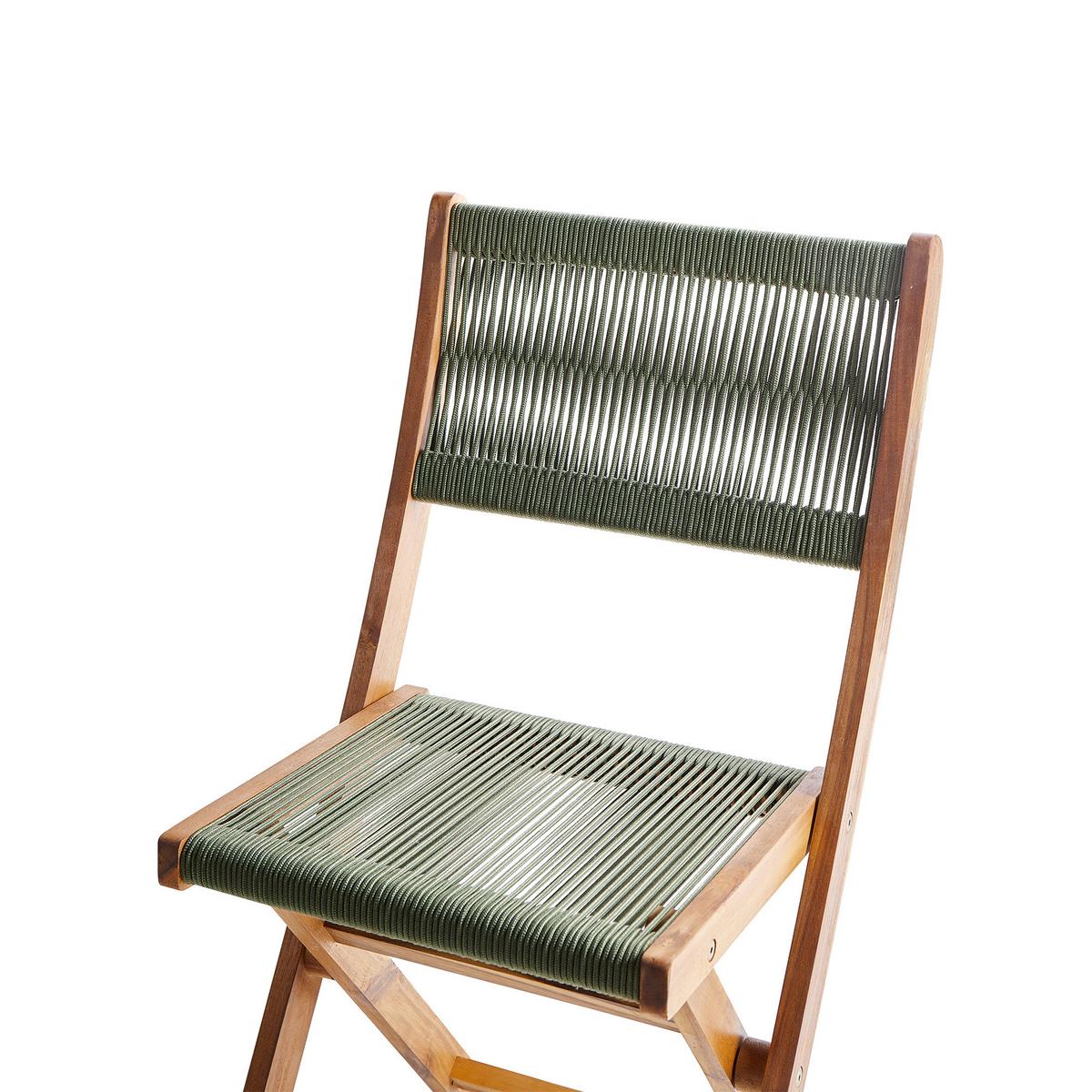 GARTENSTUHL 2er Set Grün Prossedi - Hellbraun/Grün, Holz (42/84/50cm) - Beliani