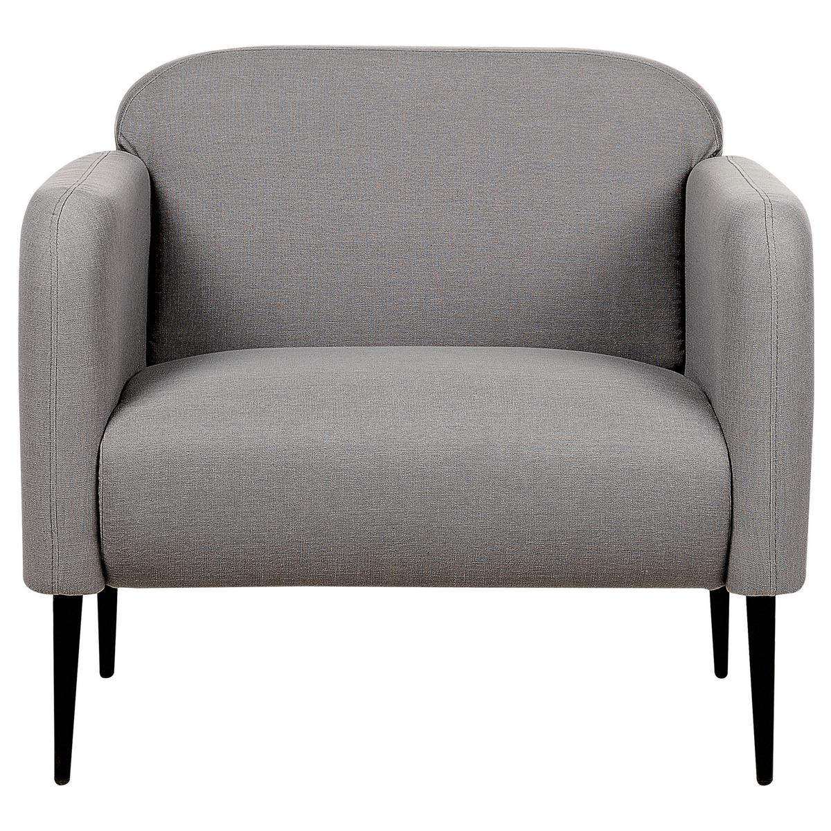SESSEL Leinen grau/schwarz Stouby - Schwarz/Grau, Textil (83/77/74cm) - Beliani