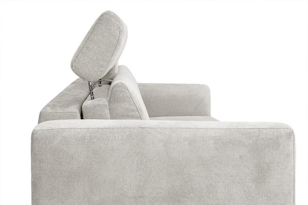 SOFA MEZO 3-Sitzer mit Schlaffunktion, ecru - Ecru/Schwarz, Holz/Textil (232/90/107cm) - Wozimo