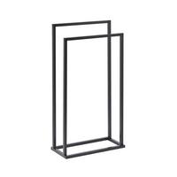 HANDTUCHSTÄNDER Stahl schwarz 45x85 cm Recreo - Schwarz, Metall (45/85/21cm) - Beliani