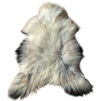 SCHAFFELL Ganzes Island Lammfell Langhaarig Cremeweiß/Schwarze Spitzen, ca. 140 cm - Creme/Schwarz, Fell (70/140cm) - Provellus