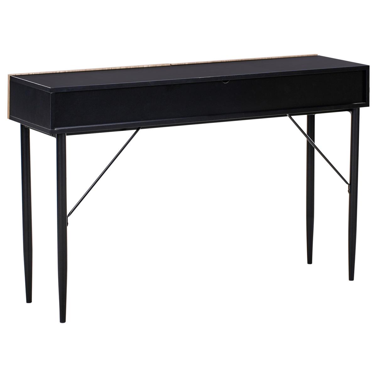 KONSOLENTISCH Schwarz/Braun Blythe - Schwarz/Braun, Holzwerkstoff (35/120/75cm) - Beliani