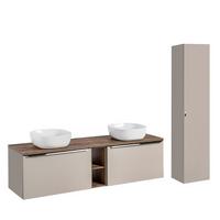 BADMÖBEL 180cm Éros 2er-Set Taupe - Taupe, Holzwerkstoff (180/48/46cm) - Petits-meubles