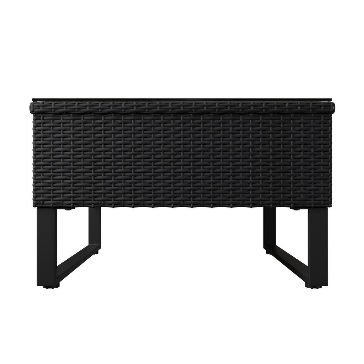LOUNGEGARNITUR Santorini schwarz / grau - Schwarz, Kunststoff/Metall - Juskys