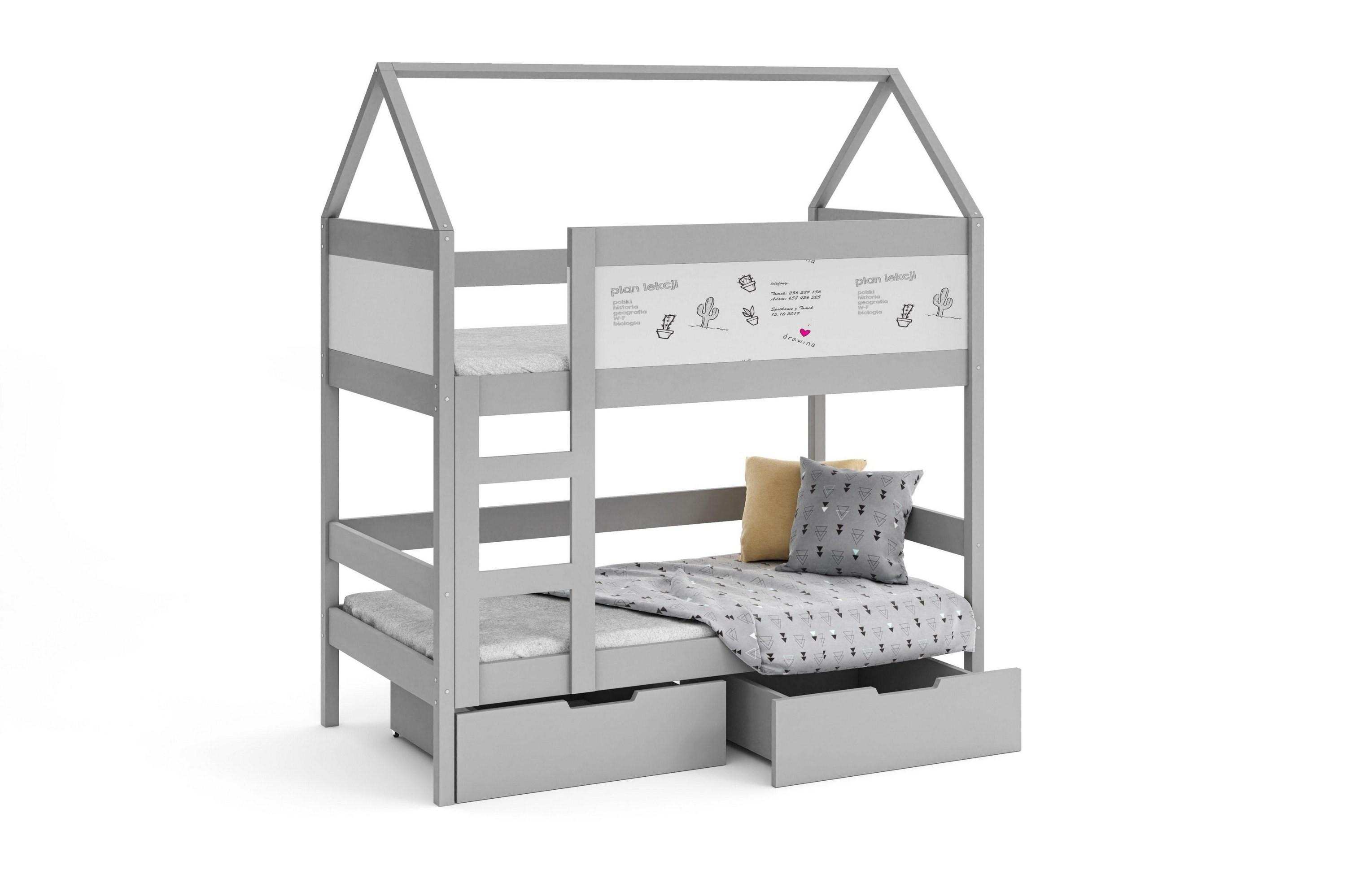 ETAGENBETT TAMI mit Bettkasten 80x180 cm Hellgrau - Grau, Holz (80/180cm) - MASSENO