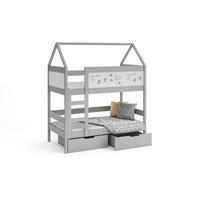 ETAGENBETT TAMI mit Bettkasten 80x180 cm Hellgrau - Grau, Holz (80/180cm) - MASSENO