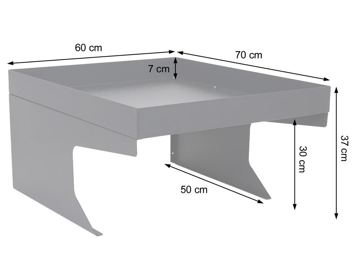 MÄHROBOTER-GARAGE Anthrazit, Silber - Anthrazit/Silberfarben, Metall (60/37/70cm) - MCW