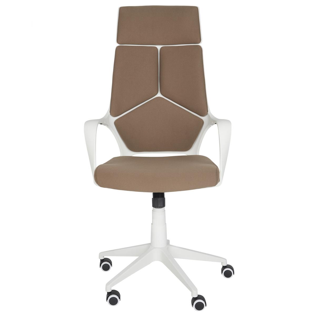 BÜROSTUHL Braun Delight - Braun/Weiß, Textil (64/116/64cm) - Beliani