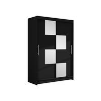 KLEIDERSCHRANK Miami III - Silberfarben/Schwarz, Holzwerkstoff/Kunststoff (120/200/58cm) - MIRJAN24