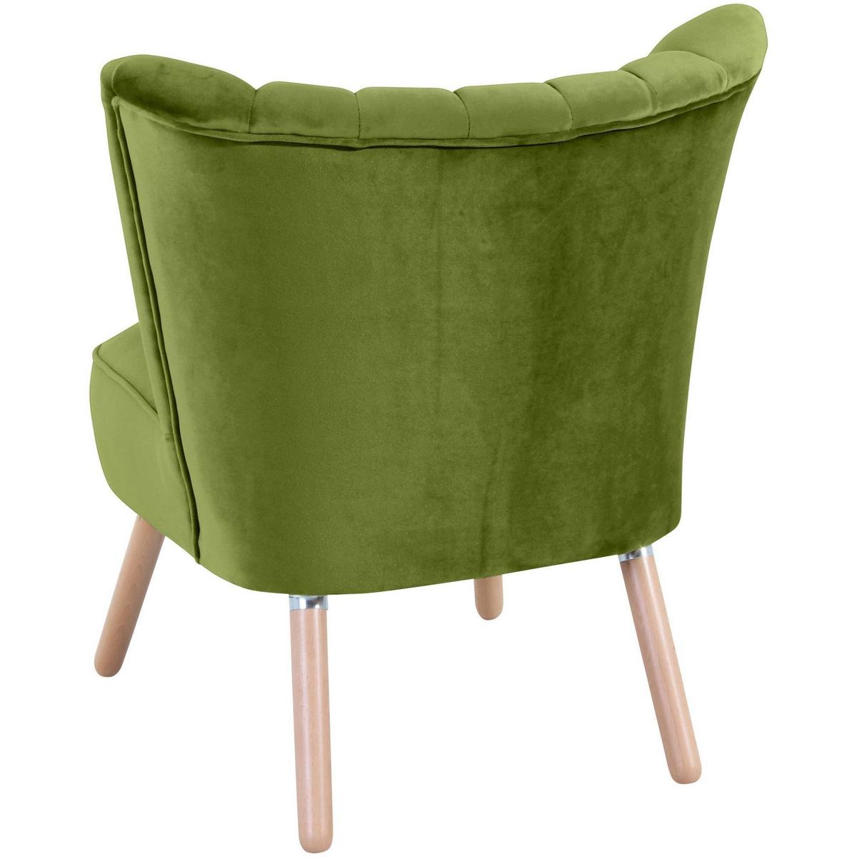 SESSEL Kadisha Bezug Samtvelours Buche natur / oliv - Buchefarben/Olivgrün, Kunststoff (70/80/66cm) - 58aufmkessel