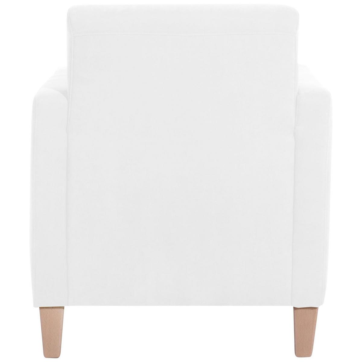 SESSEL Karol Bezug Veloursstoff Buche natur / creme - Weiß, Kunststoff (71/81/70cm) - 58aufmkessel