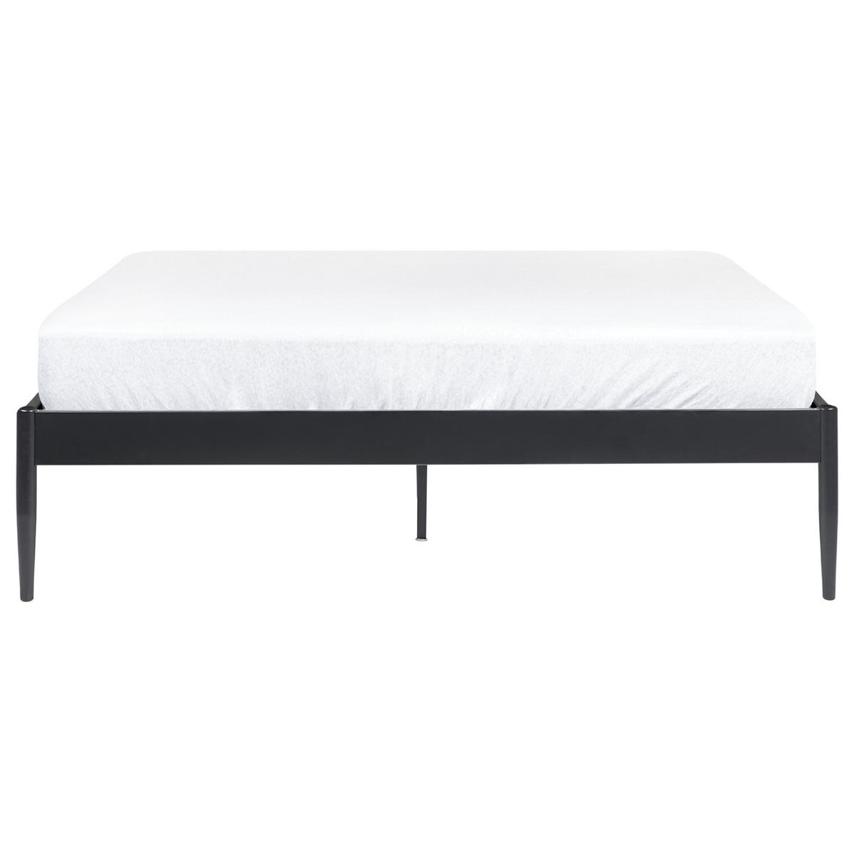 BETT mit Lattenrost 160x200 cm Schwarz Vaurs - Schwarz, Metall (160/200cm) - Beliani