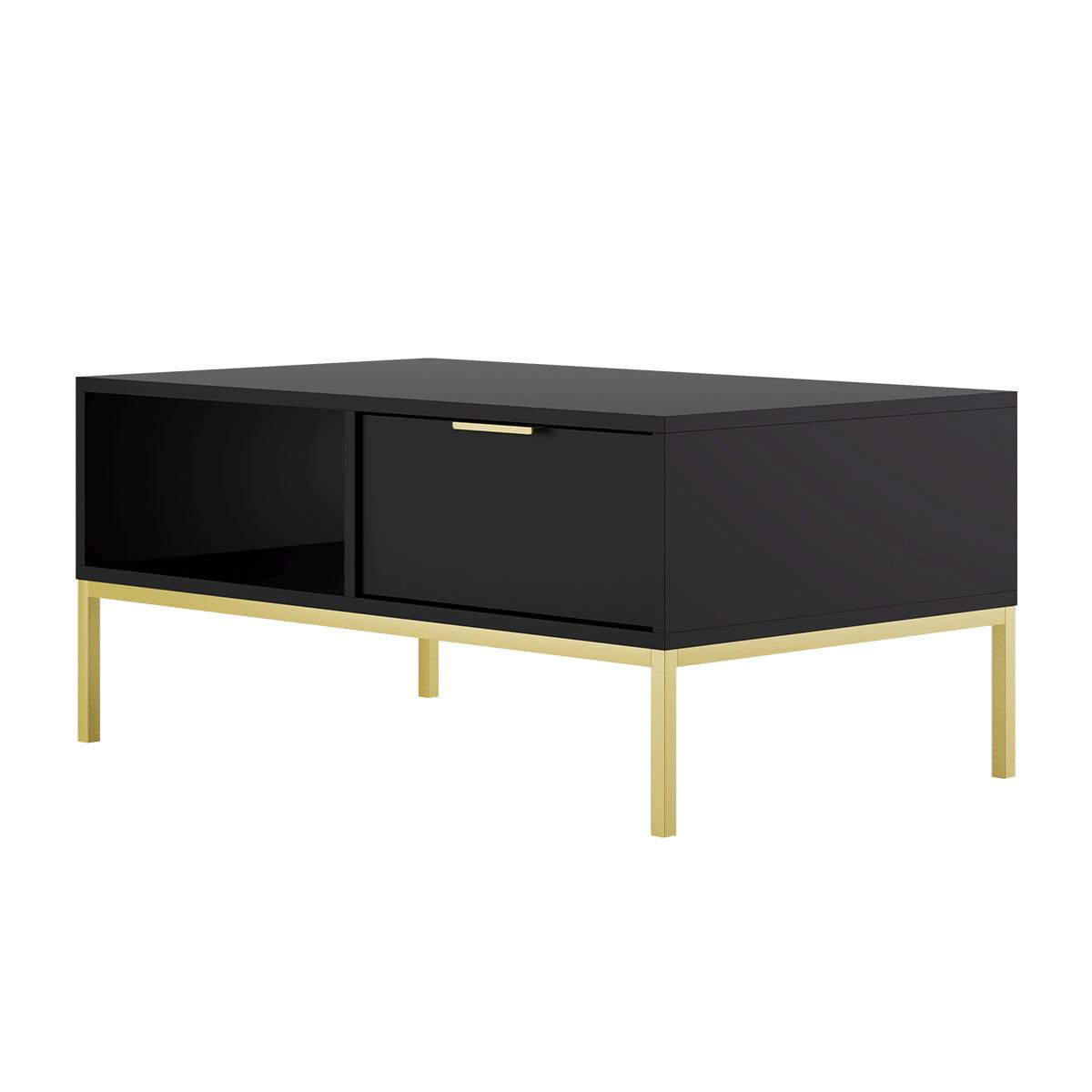 COUCHTISCH Seattle Schwarz - Goldfarben/Schwarz, Holzwerkstoff (60/100/45.4cm) - Petits-meubles
