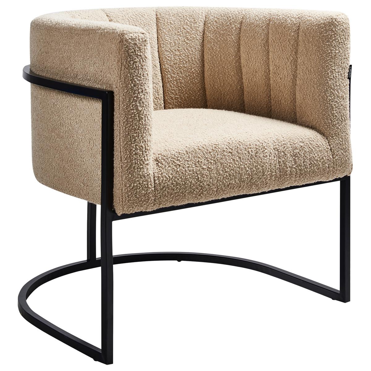 SESSEL Beige Larvik II - Beige/Schwarz, Textil (73/72/66cm) - Beliani