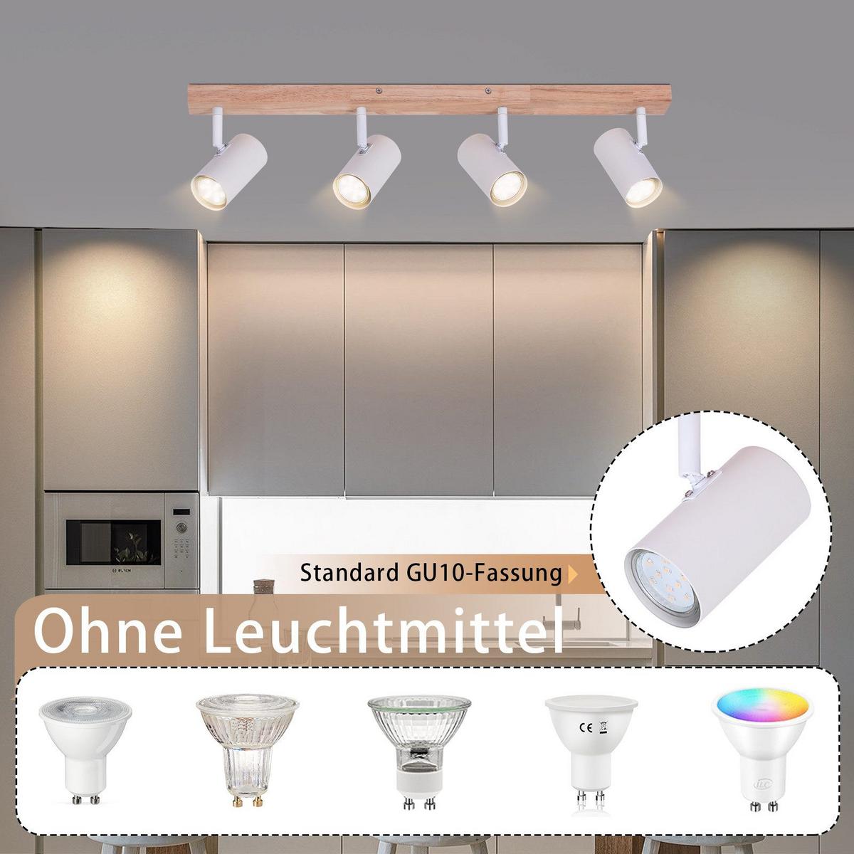 DECKENSTRAHLER Koblenz 4-flammig 60/10.5/14.5 cm - Braun, Metall (60/10.5/14.5cm) - Nettlife