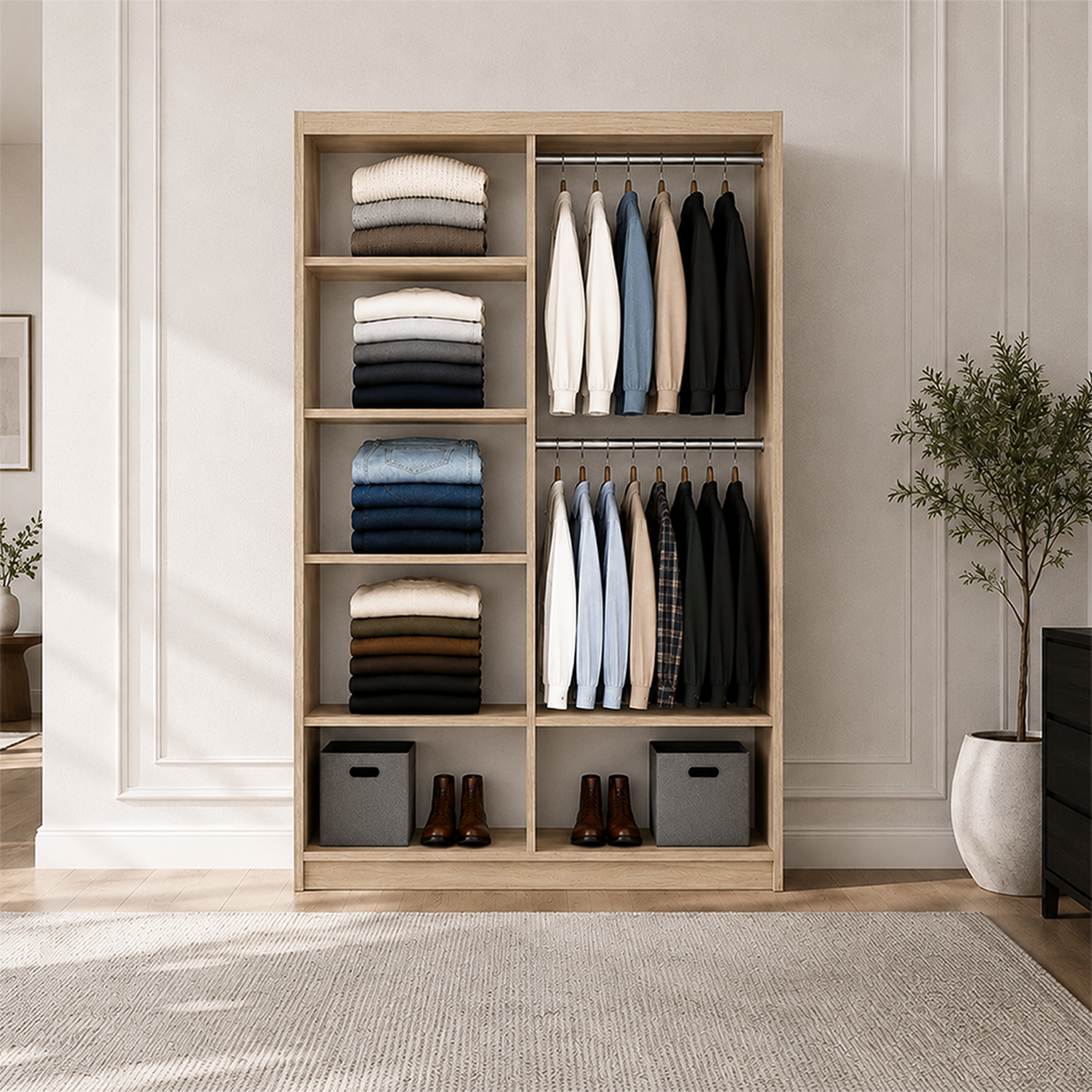 KLEIDERSCHRANK Milan 120 cm, 120/215/64, 2-türig, Sonoma-Eiche - Sonoma Eiche, Holzwerkstoff (120/215/64cm) - imoebel24