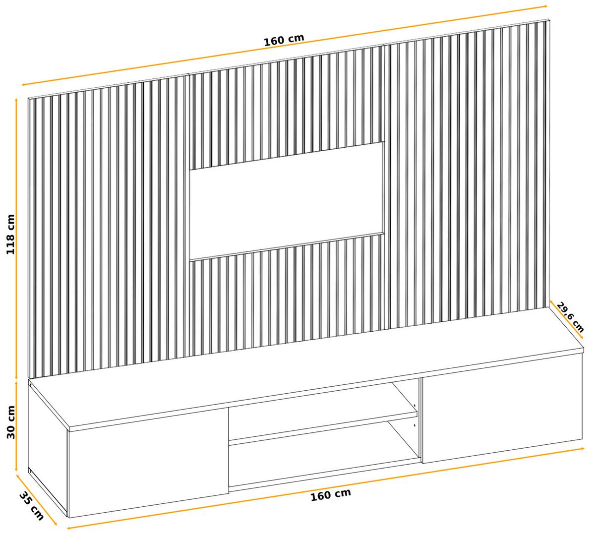TV-LOWBOARD grau, Eiche Artisan 160 cm, TV-Unterschrank mit Akustikpaneel - Hellgrau/Eiche Artisan, Glas/Holzwerkstoff (160/148/35cm) - Inn.Furn