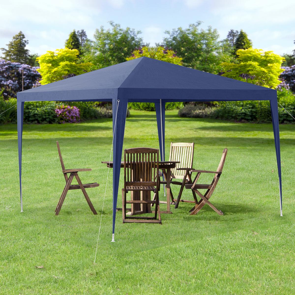 PARTYZELT Wedau - Dunkelblau, Kunststoff/Metall (300/255/300cm) - casa.pro