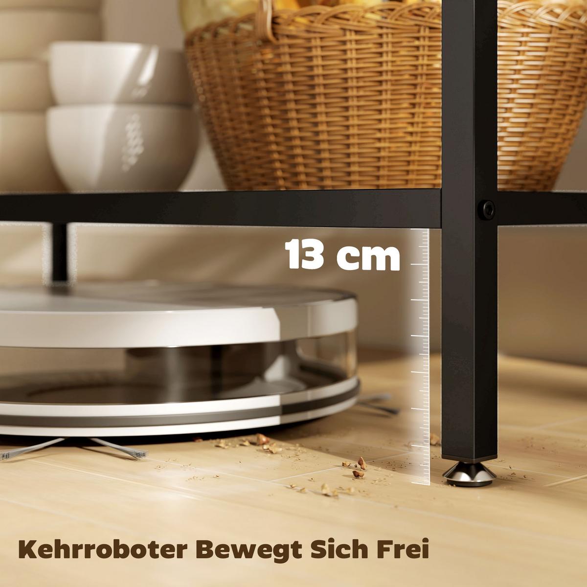 KÜCHENREGAL Spanplatte Stahl Rustikal-Braun - Braun, Holzwerkstoff (50/90/100cm) - HOMCOM