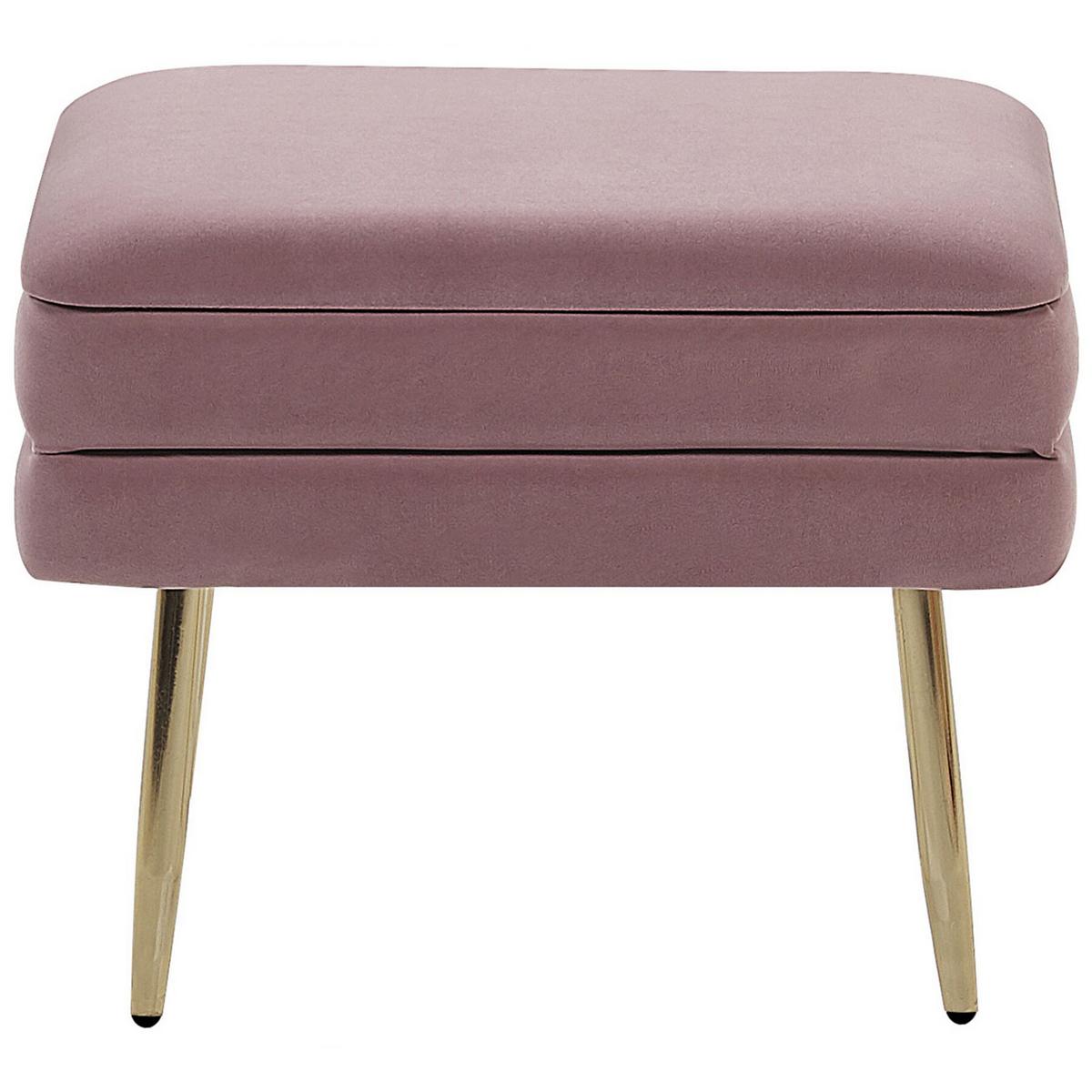 TRUHENBANK Rosa Odessa - Pink/Goldfarben, Textil (49/43/34cm) - Beliani