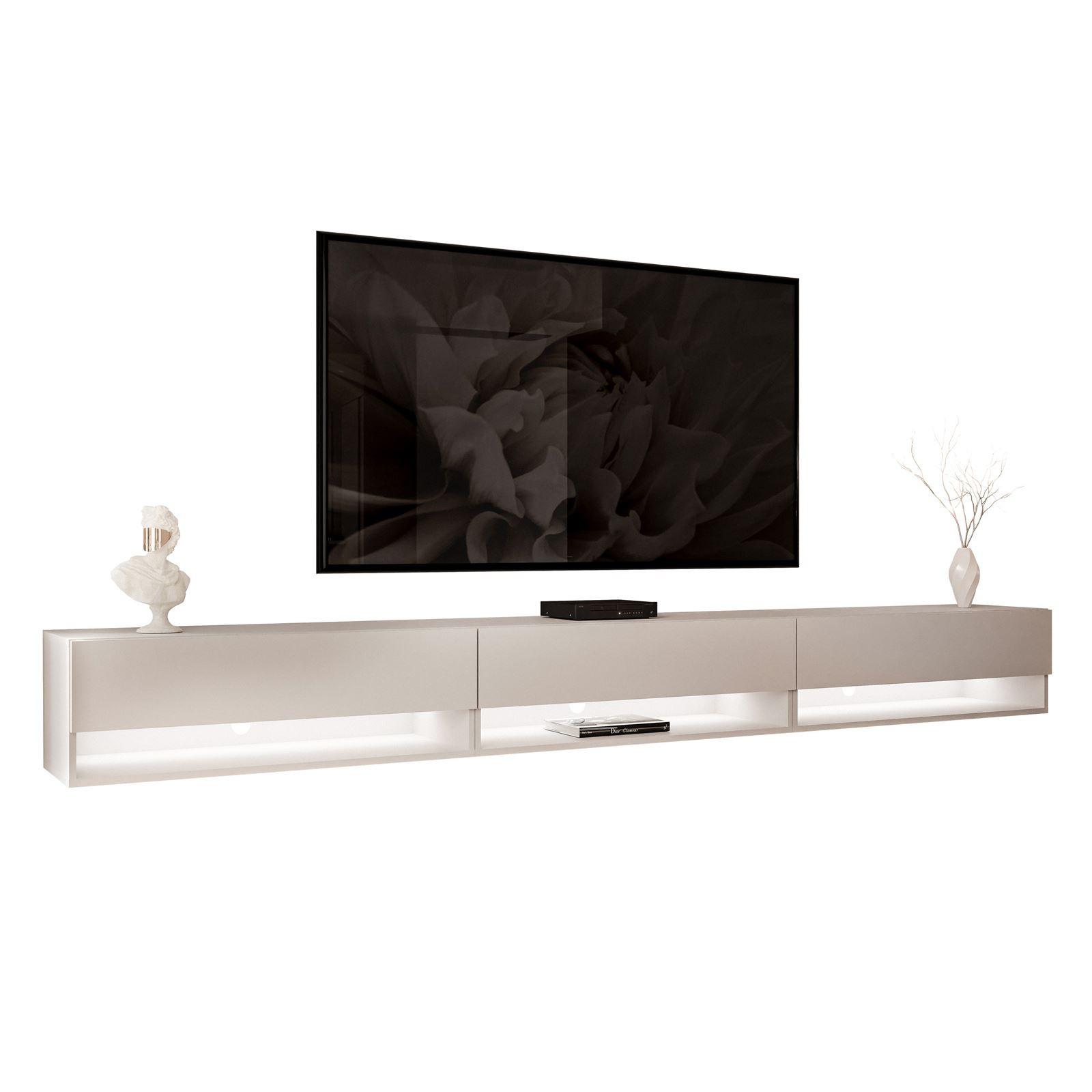 HÄNGESCHRANK TV-Möbel CALANTE 270 cm mit LED-Beleuchtung - Kaschmir, Holzwerkstoff (270/30/35cm) - Lookway
