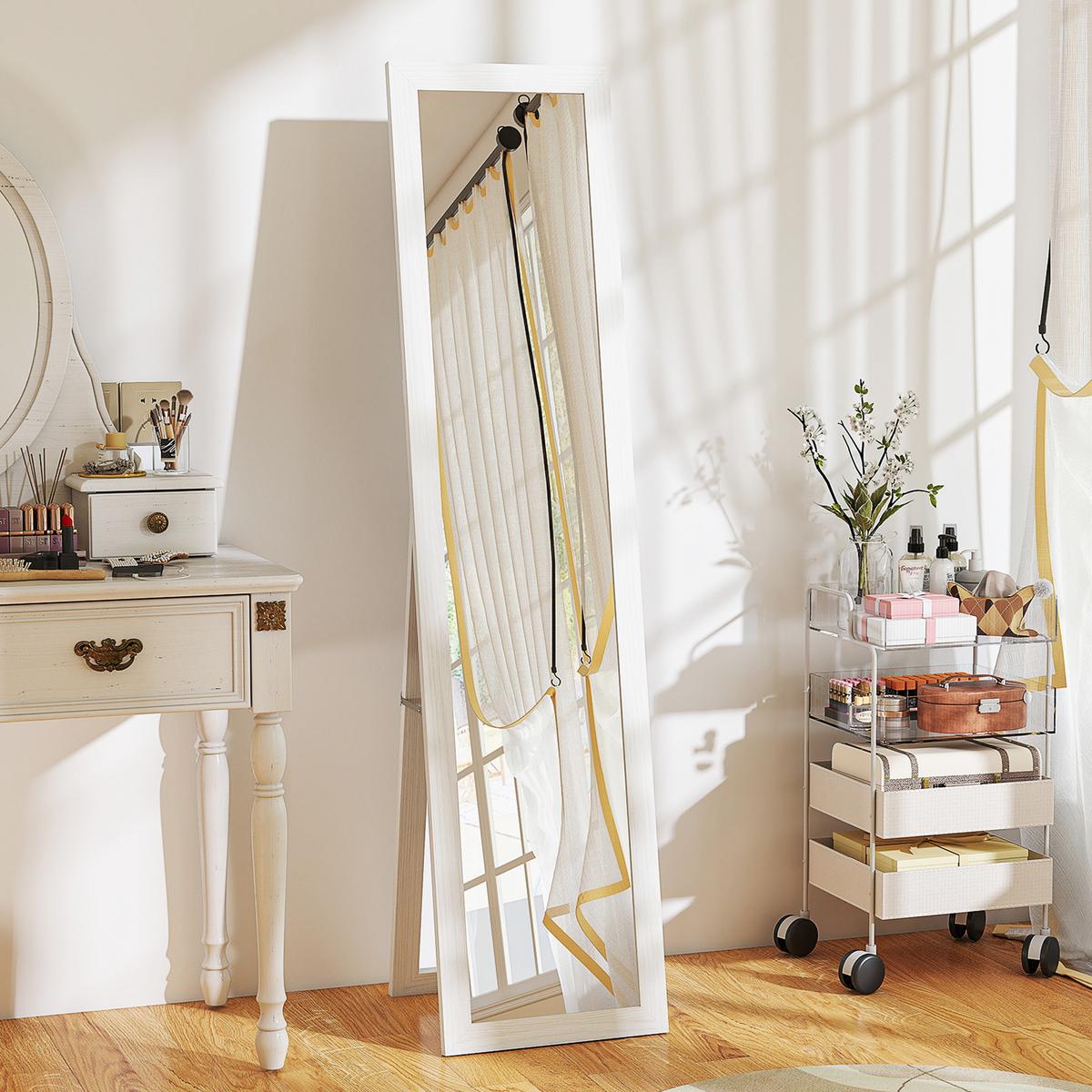 GANZKÖRPERSPIEGEL MDF Hartglas Weiß - Weiß, Holzwerkstoff (38/157/37cm) - HOMCOM