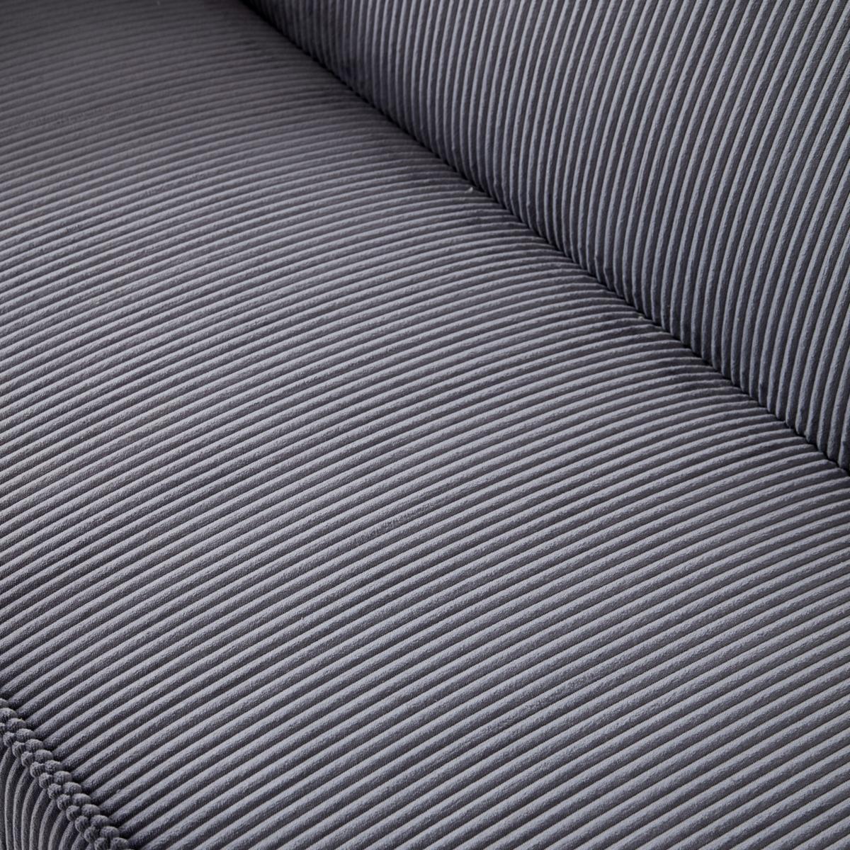 2-SITZER-SOFA Cord Grau mit Federkern, Montagefrei - Grau, Textil (178/70/86cm) - Urban Meuble