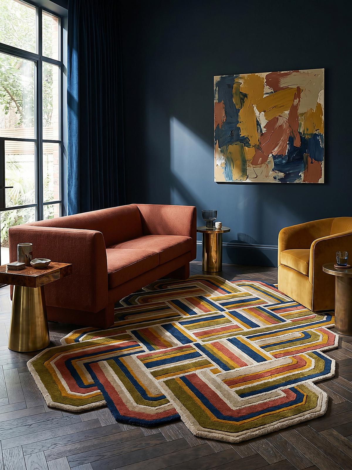 TEPPICH aus Wolle SOAR in Terrakotta, geometrisch, 140 x 200 cm - Rot, Textil (200/140cm) - KADIMA DESIGN