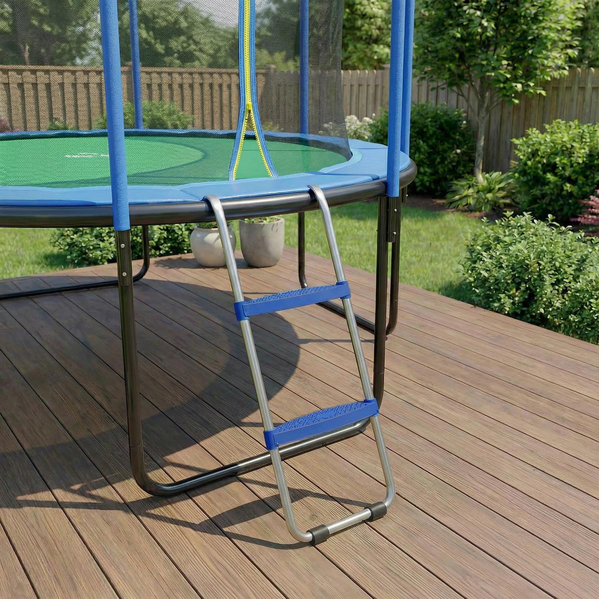 TRAMPOLINLEITER Stahl Kunststoff Blau - Blau, Metall (32/97cm) - SPORTNOW