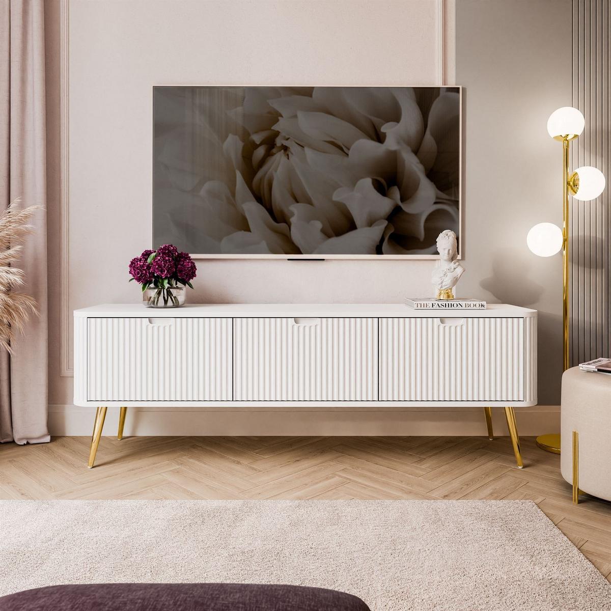 TV Element ZAIRA RTV168 Weiß - Weiß, Holzwerkstoff (168/57/39cm) - Lookway