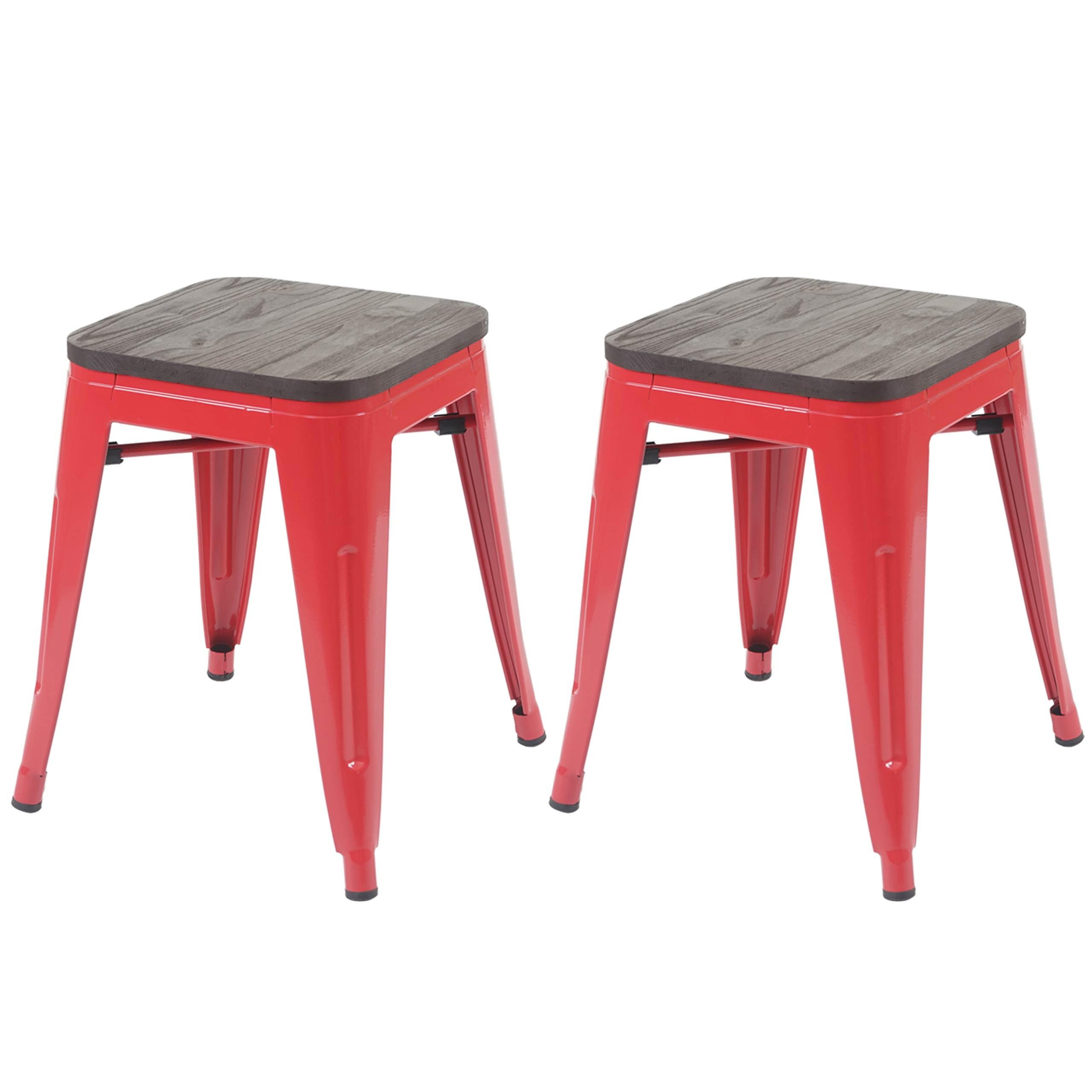 HOCKER HOLZ-SITZFLÄCHE Rot - Rot, Holz (39/45/39cm) - MCW
