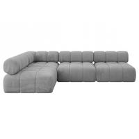 ECKSOFA modulares Sofa Samaro-L2 - 285x190x70 cm Hellgrau Velours - Hellgrau, Holzwerkstoff/Textil (285/190cm) - ALTDECOR