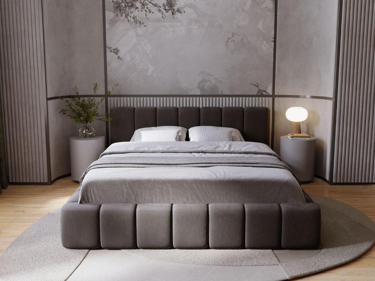 POLSTERBETT Orio 160x200 Schwarz - Schwarz, Textil (160/200cm) - Graingold