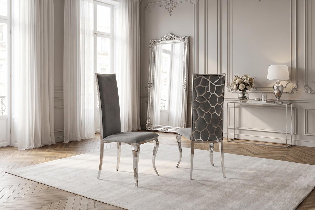 ESSZIMMERSTUHL MORA Grau Velvet (1er-Set) - Grau, Textil (48/109/57cm) - KAWOLA