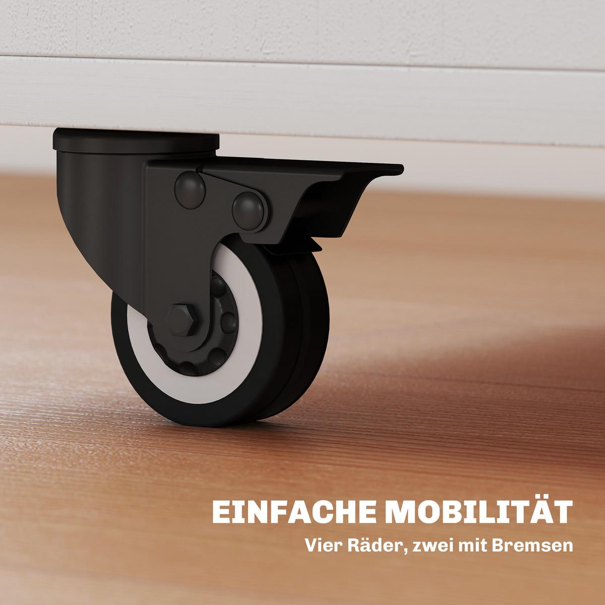 ESSTISCH Klappbarer Mobiler Küchentisch für 2-4 Personen, Klapptisch mit Rolle - Weiß, Holzwerkstoff/Kunststoff (70/83/75cm) - HOMCOM