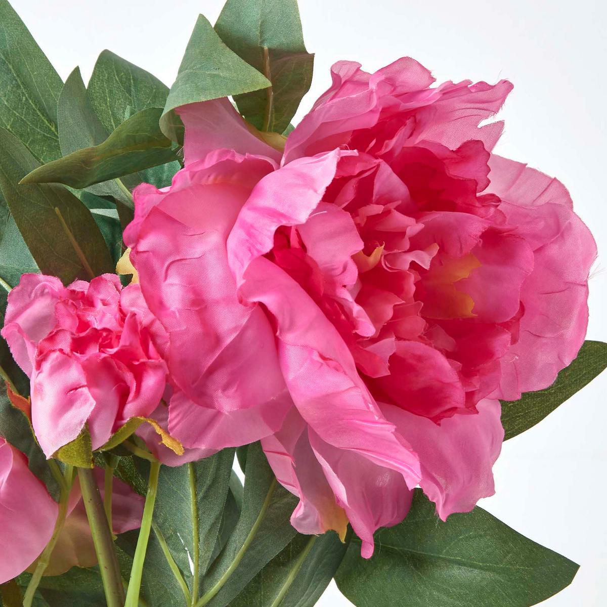 KUNSTBLUME Pfingstrose rosa im Deko-Topf, 46 cm - Rosa, Kunststoff (46cm) - Homescapes