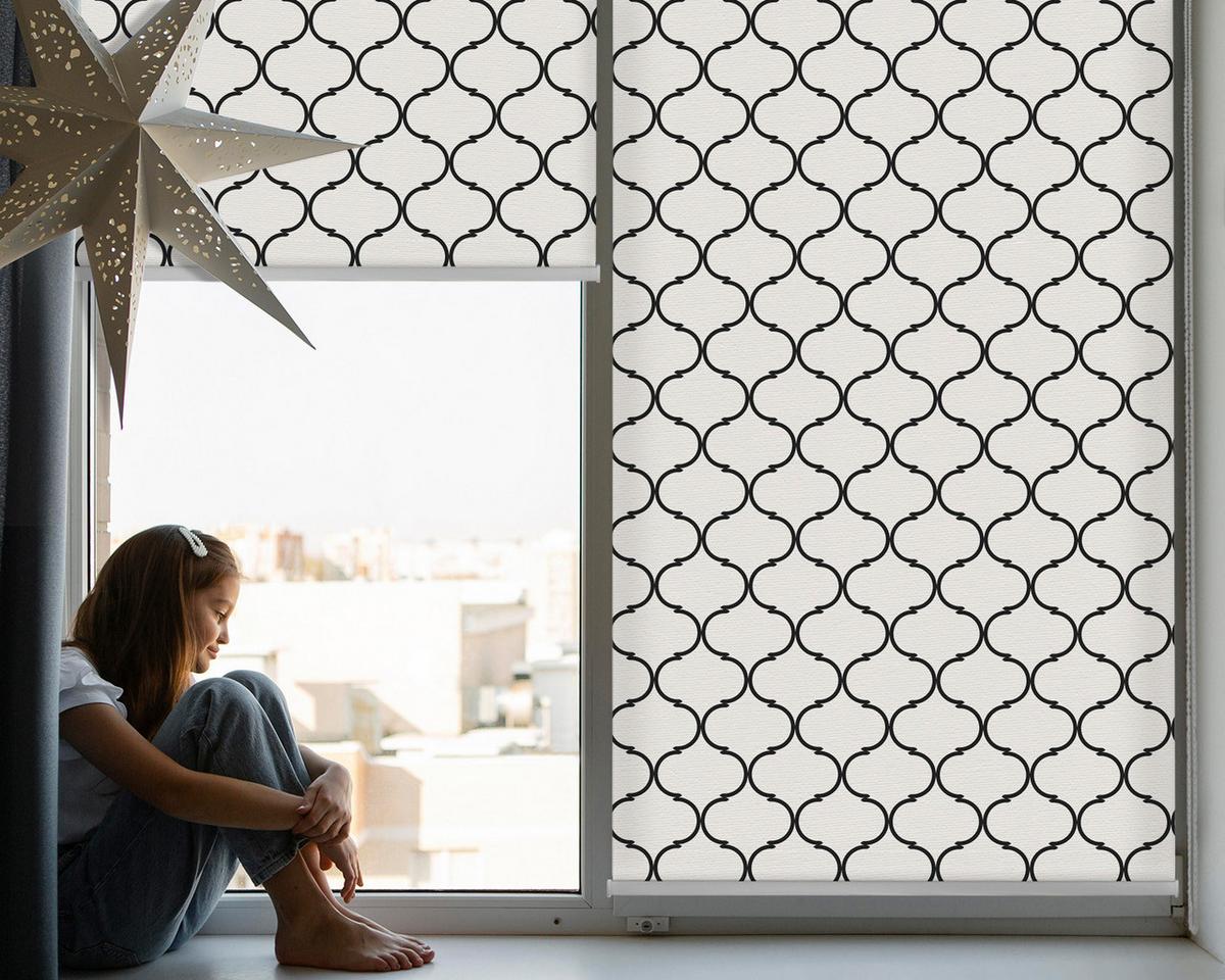 INNENROLLO - Fensterrollo - Rollo - 150x140 cm - Stacheldraht - Schwarz, Kunststoff (150/140/0.5cm) - TULUP