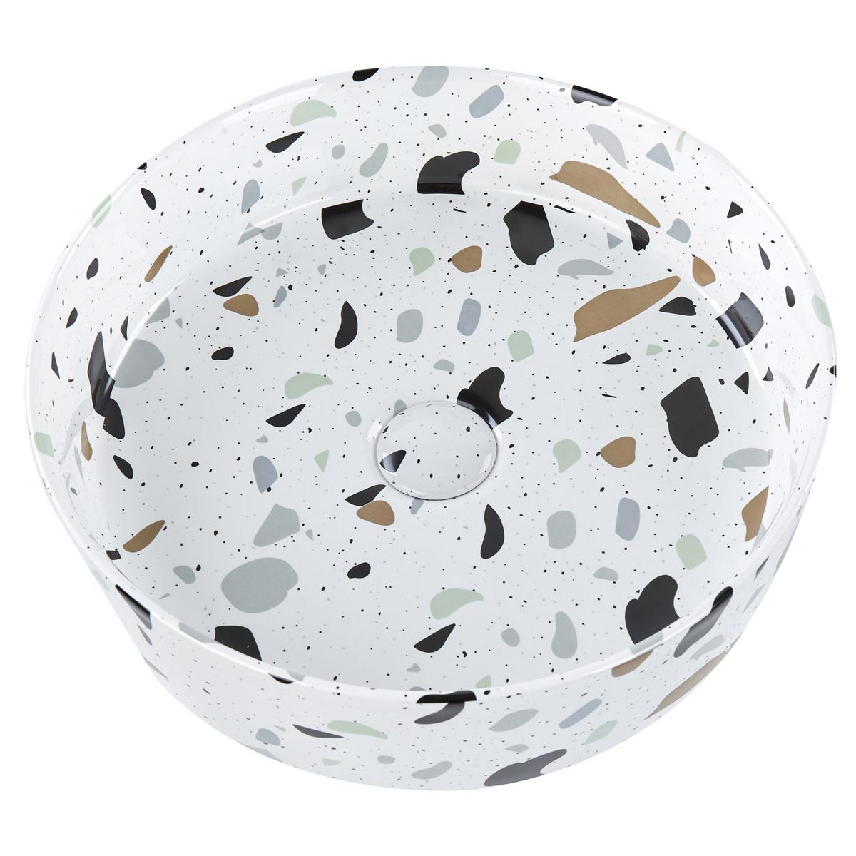 AUFSATZWASCHBECKEN 40 cm Nules - Multicolor/Weiß, Keramik (40/10/40cm) - Beliani